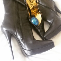 boots, shoes, and an Easter egg